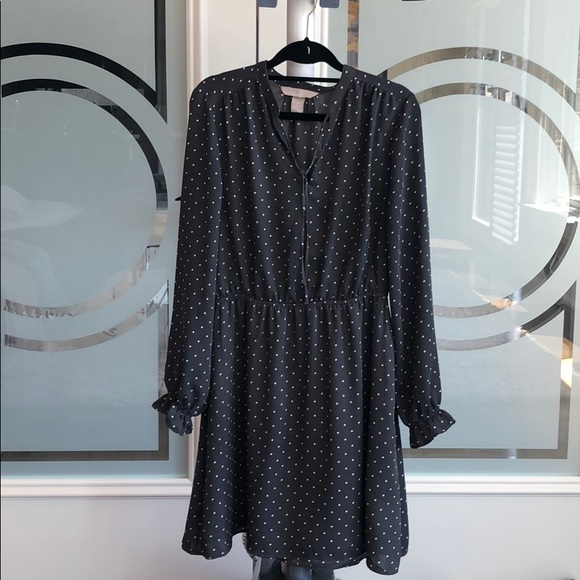Long sleeve polka dot dress - Picture 1 of 5
